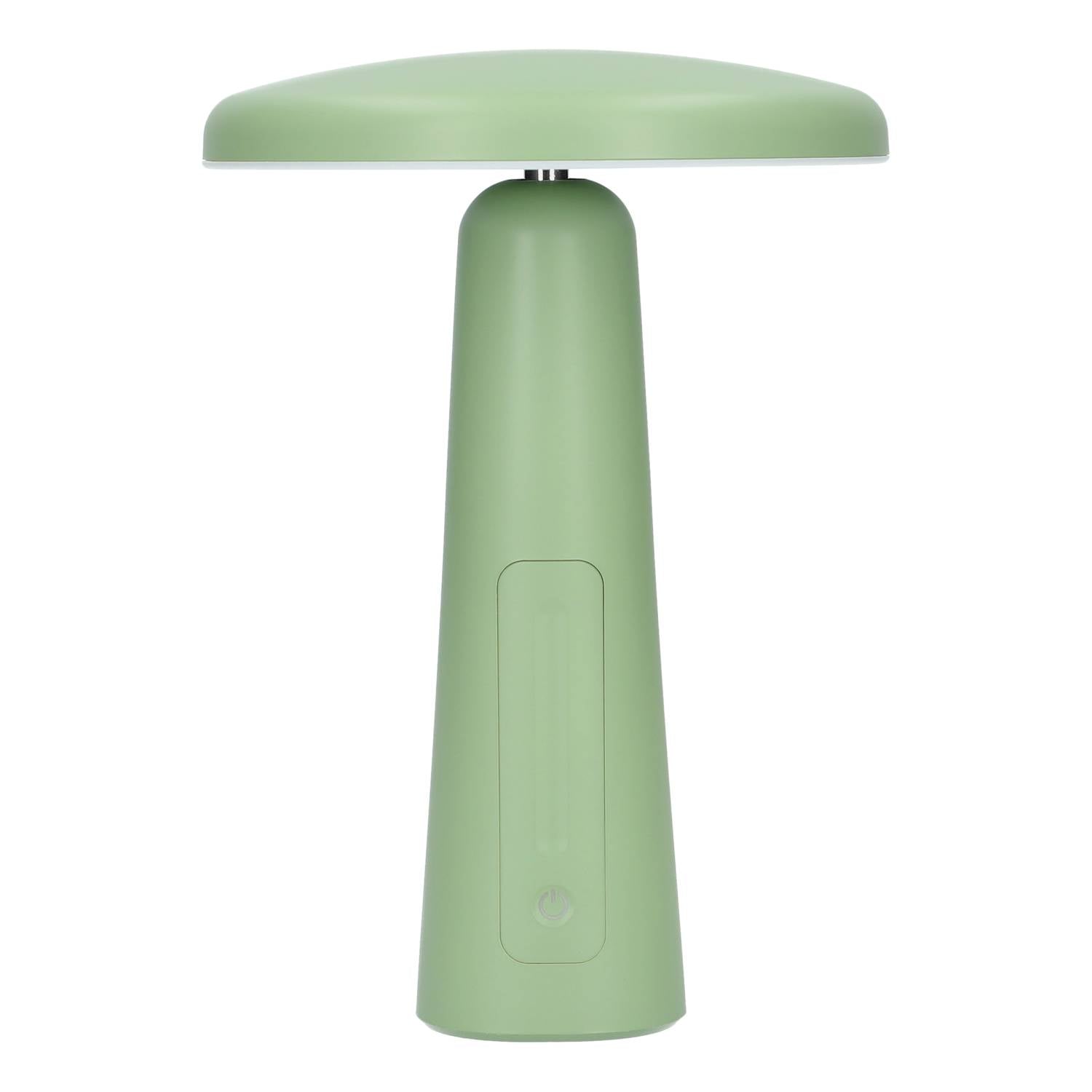 Aufladbare LED Tischleuchte pilzform kabellos mit Dimmfunktion in pastell gruen von SARAZ Lights